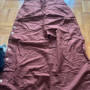 Anthropologie Rust Button-Down Pencil Skirt